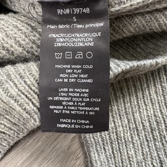 Slate and Stone Men's Size Small Gray Striped Wool Blend Pullover Sweater - Picture 7 of 15